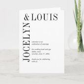 Jocelyn Zwart en Wit Modern Wedding Programma (Voorkant)