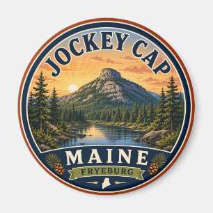 Jockey Cap Fryeburg Maine Ronde Magneet