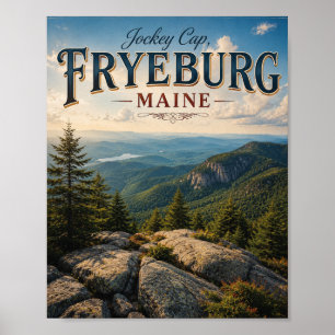 Jockey Cap Fryeburg Maine Vintage Bergzicht Poster