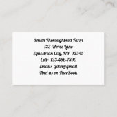 Jockey Cheval En Carte de visite Vert (Dos)