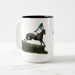 Jockey Cheval En Mug Café Vert