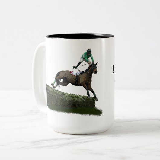 Jockey Cheval En Mug Café Vert (Devant gauche)