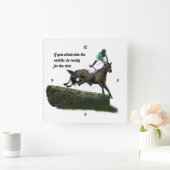Jockey Cheval En Mur Vert Horloge (Maison)