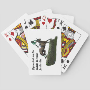 Jockey Cheval En Vert Cartes De Jeu