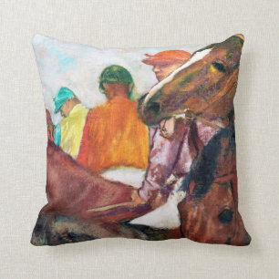 Jockey en paarden, Edgar Degas Kussen
