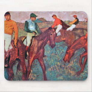 Jockey en paarden, Edgar Degas Muismat