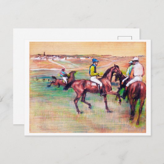 Jockey en Race Horse, Edgar Degas Briefkaart (Voorkant / Achterkant)