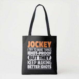 Jockey Ik probeer dingen grappig te maken gezegden Draagtas