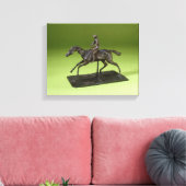 Jockey op een paard (brons) canvas afdruk (Insitu (Woonkamer))