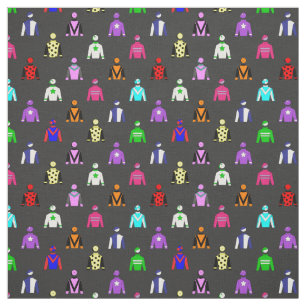 Jockey Silk Pattern op grijs Stof