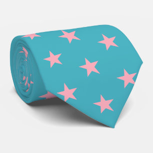 Jockey Silks Blauw Groen Met Roze Sterren Derby Stropdas