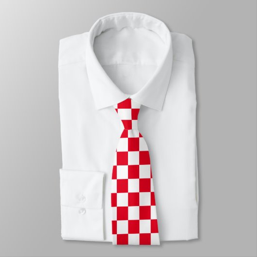 Jockey Silks Checkerboard Rood en Wit Derby Stropdas (Gebonden)