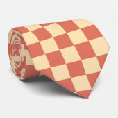 Jockey Silks Checkerboard Terracotta Cream Derby Stropdas (Opgerold)