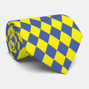 Jockey Silks Diamond Royal Blue Yellow Stropdas