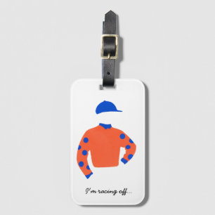 Jockey Silks: "Ik ga weg... " identiteit. Bagagelabel