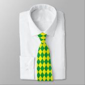 Jockey soie Diamond vert Jaune Cravate (Attaché)
