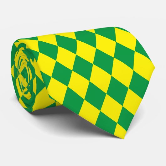 Jockey soie Diamond vert Jaune Cravate (Roulé)