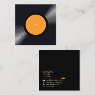 jockey-visitekaartje van de vinylschijf opnemen vierkante visitekaartje