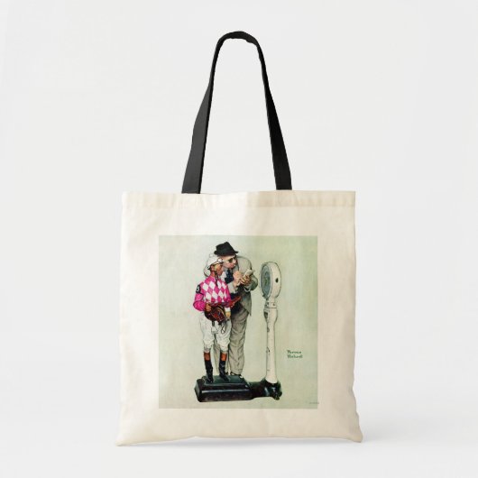 Jockey Weighing in by Norman Rockwell Tote Bag (Voorkant)