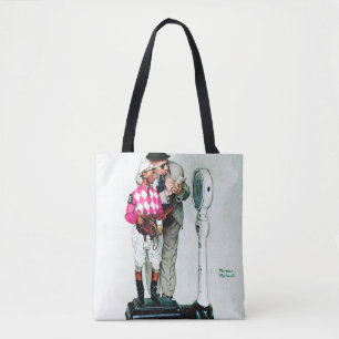 Jockey Weighing in by Norman Rockwell Tote Bag