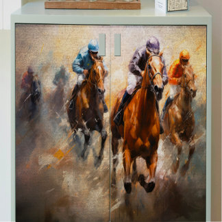 Jockeys in Horse Race Decoupage Tissue Paper Tissuepapier