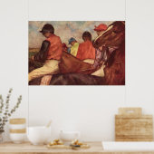 Jockeys van Edgar Degas, vintage paardenracekunst Poster (Keuken)