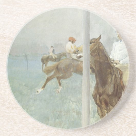Jockeys voor de race door Edgar Degas Zandsteen Onderzetter (Voorkant)