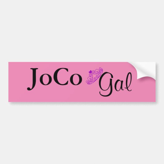 JoCo Gal op roze Bumpersticker (Voorkant)