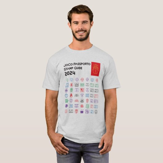 JoCo Passporto 2024 Stamp Guide T-shirt (Voorkant volledig)