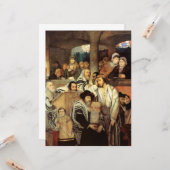 Joden bidden in Synagogue op Yom Kippur Kaart (Voorkant / Achterkant in situ)