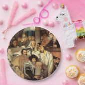 Joden bidden in Synagogue op Yom Kippur Papieren Bordje (Feest)