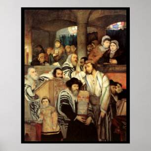 Joden die bidden door Maurycy Gottlieb - Circa 187 Poster