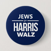 Joden voor Harris Walz Ronde Button 7,6 Cm (Voorkant)