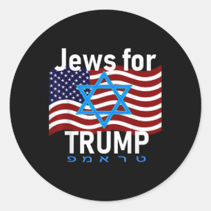 Joden voor Trump Amerikaanse vlaggenster van David Ronde Sticker
