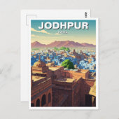 Jodhpur India Blauwe huizen Briefkaart (Voorkant / Achterkant)