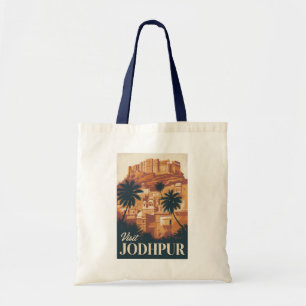 Jodhpur India Illustratie Reizen Art Vintage Tote Bag