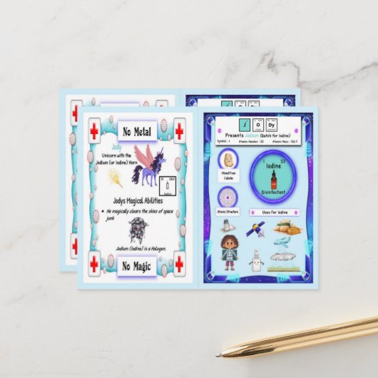 Jody - Jodium (Iodine) Horn Game Kaart (Voorkant / Achterkant in situ)
