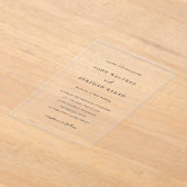 Jody Simple Elegant Wedding Acryl Uitnodigingen (Laagn)