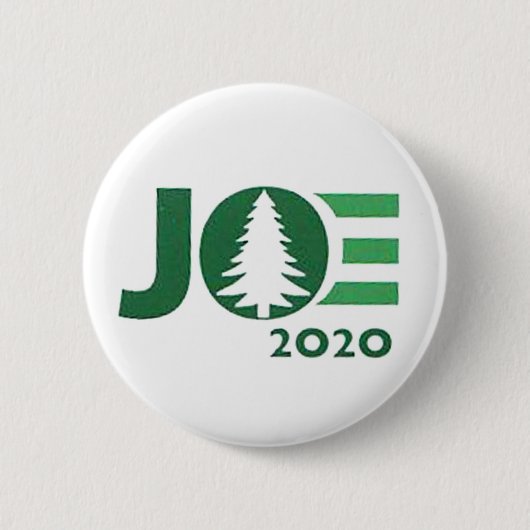 Joe 2020 Green Logo Ronde Button 5,7 Cm (Voorkant)