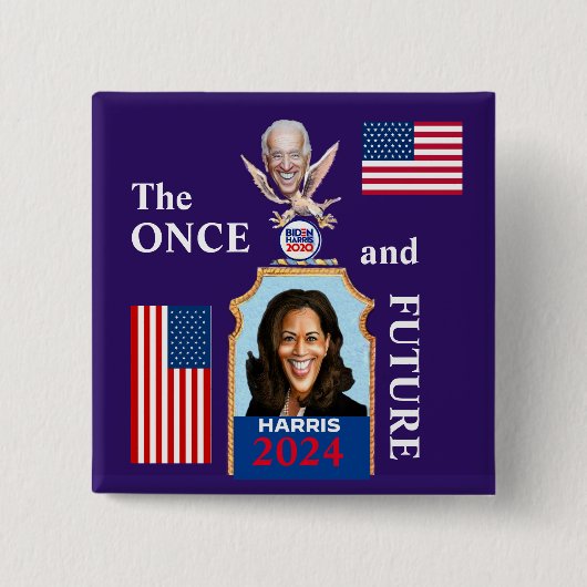 Joe 2020/Harris 2024 Vierkante Button 5,1 Cm (Voorkant)