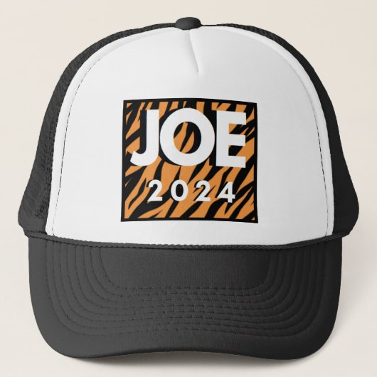 JOE 2024 Tiger Print Trucker Hat Pet (Voorkant)