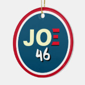 JOE 46 BIDEN Red White Blue Kerstmis Keramisch Ornament (Links)