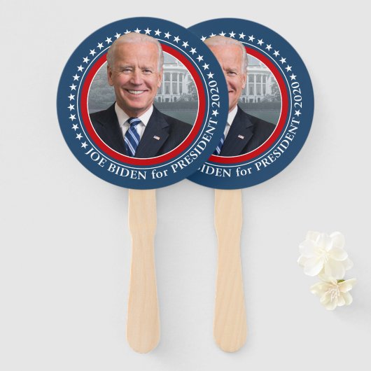 Joe Biden 2020 voor President Foto - Parade Handwaaier (Voorkant en achterkant)