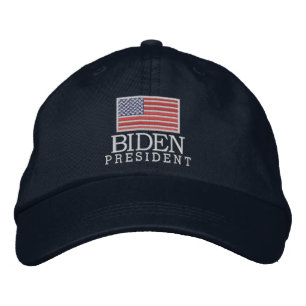 Joe Biden 2024 voor President-Amerikaanse vlag - m Geborduurde Pet
