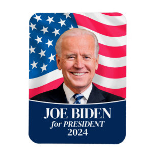 Joe Biden 2024 voor President Foto en Vlag koelkas Magneet