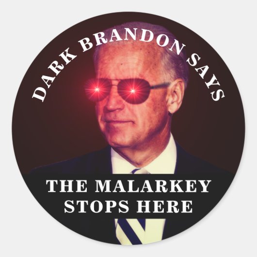 Joe Biden als Dark Brandon Button Ronde Sticker (Voorkant)
