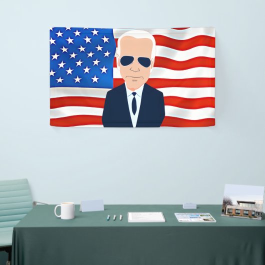 Joe Biden Amerikaanse vlag 2024 Verkiezingen Spandoek (Beurs)