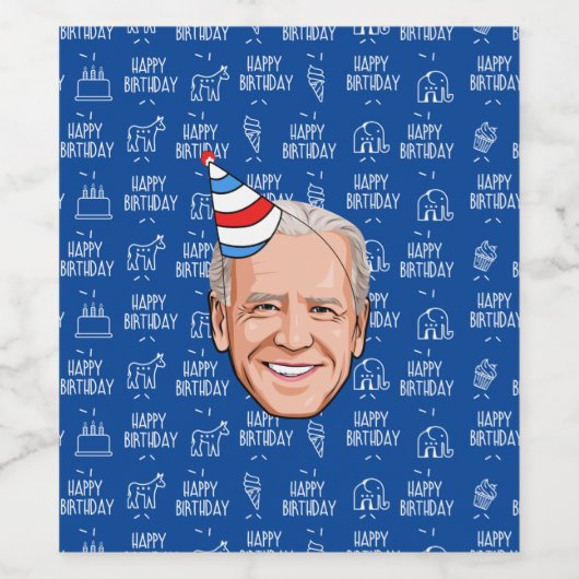 JOE BIDEN BIRTHDAY WIJN ETIKET (Enkel label)