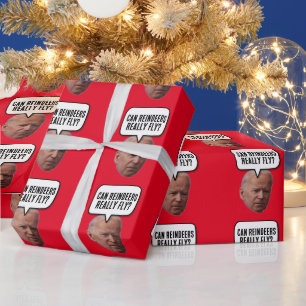 JOE BIDEN CHRISTMAS CONFUSED REINDEERS VLIEGEN? CADEAUPAPIER