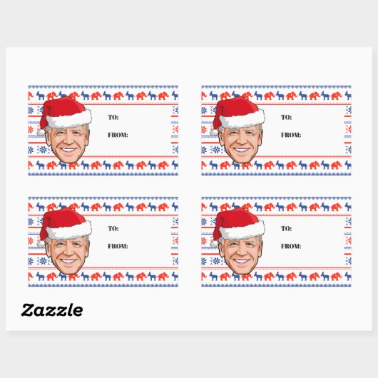 Joe Biden Christmas Gift Label Sticker (Vel)